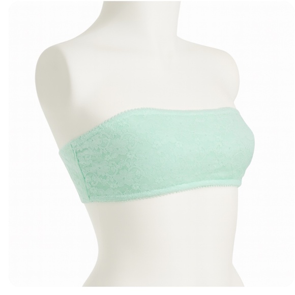 VELVET KITTEN Mint Green Lace Bandeau Bra Size M/L - Picture 1 of 7